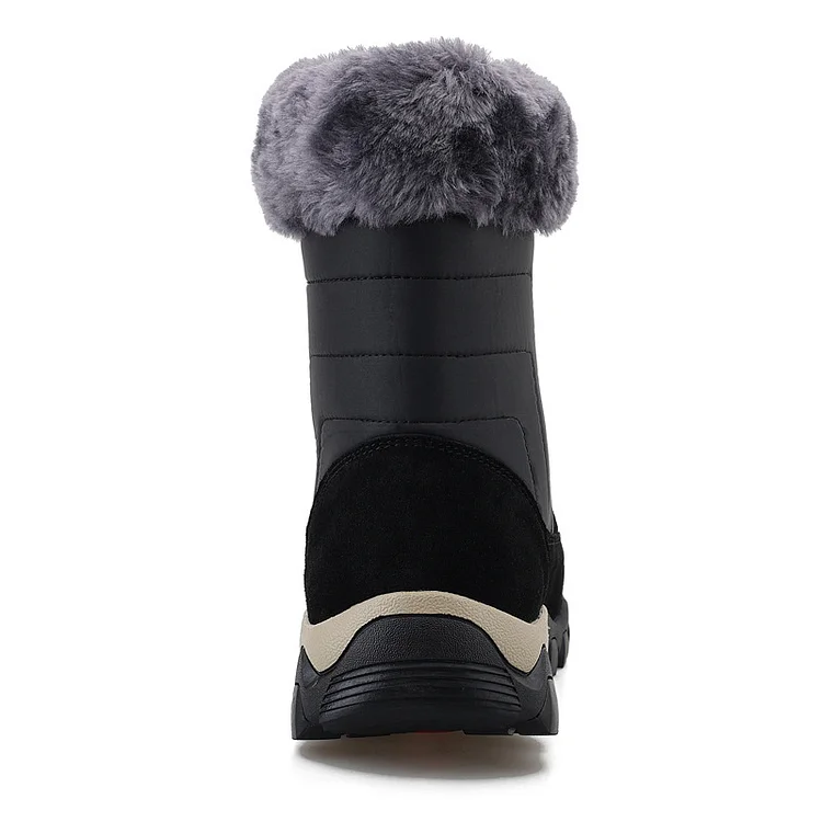 Men's Warm Fleece Lined Waterproof High Top Fur Snow Boots