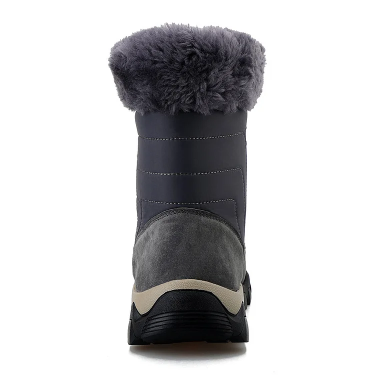 Men's Warm Fleece Lined Waterproof High Top Fur Snow Boots