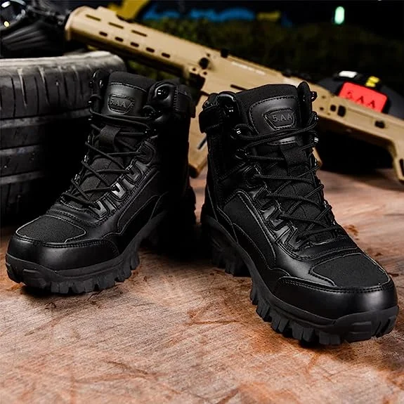 Men's Waterproof Outdoor Anti-Puncture Work Combat Boots Army Boots (Durability Upgrade)