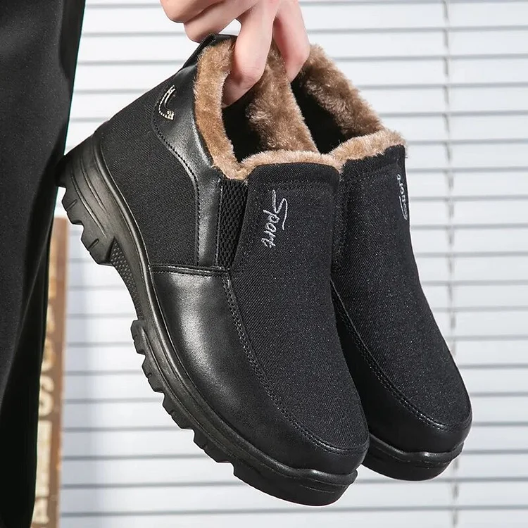 Men's Winter Fleece Waterproof Warm Non-Slip Comfortable Shoes Snow Ankle Boots