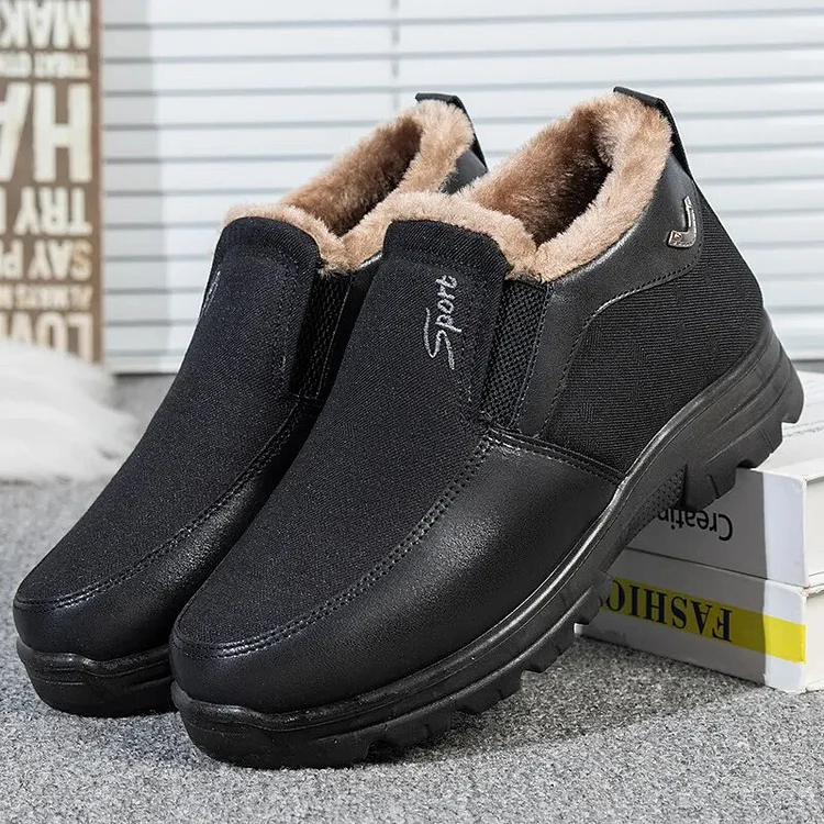 Men's Winter Fleece Waterproof Warm Non-Slip Comfortable Shoes Snow Ankle Boots