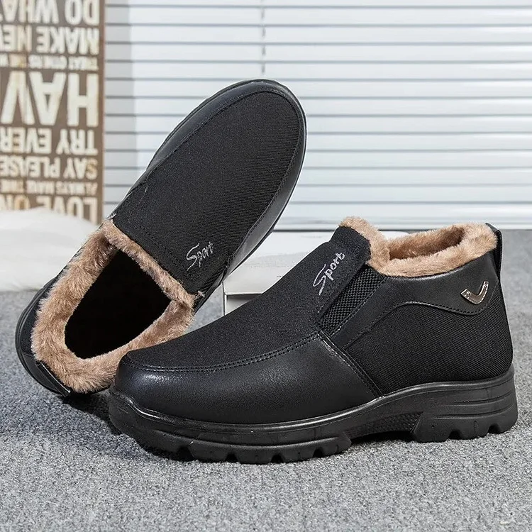 Men's Winter Fleece Waterproof Warm Non-Slip Comfortable Shoes Snow Ankle Boots