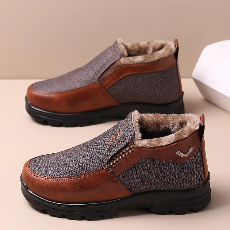 Men's Winter Fleece Waterproof Warm Non-Slip Comfortable Shoes Snow Ankle Boots