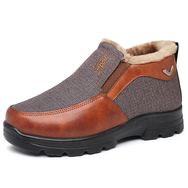 Men's Winter Fleece Waterproof Warm Non-Slip Comfortable Shoes Snow Ankle Boots