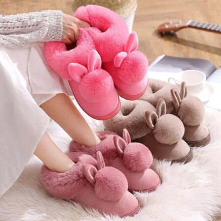 Moostep Winter Soft Bunny Plush Slippers