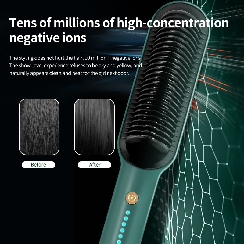 Negative Ion Hair Straightener Styling Comb