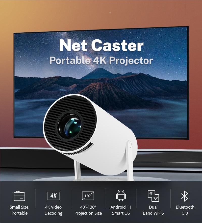 Net Caster Portable 4K Projector