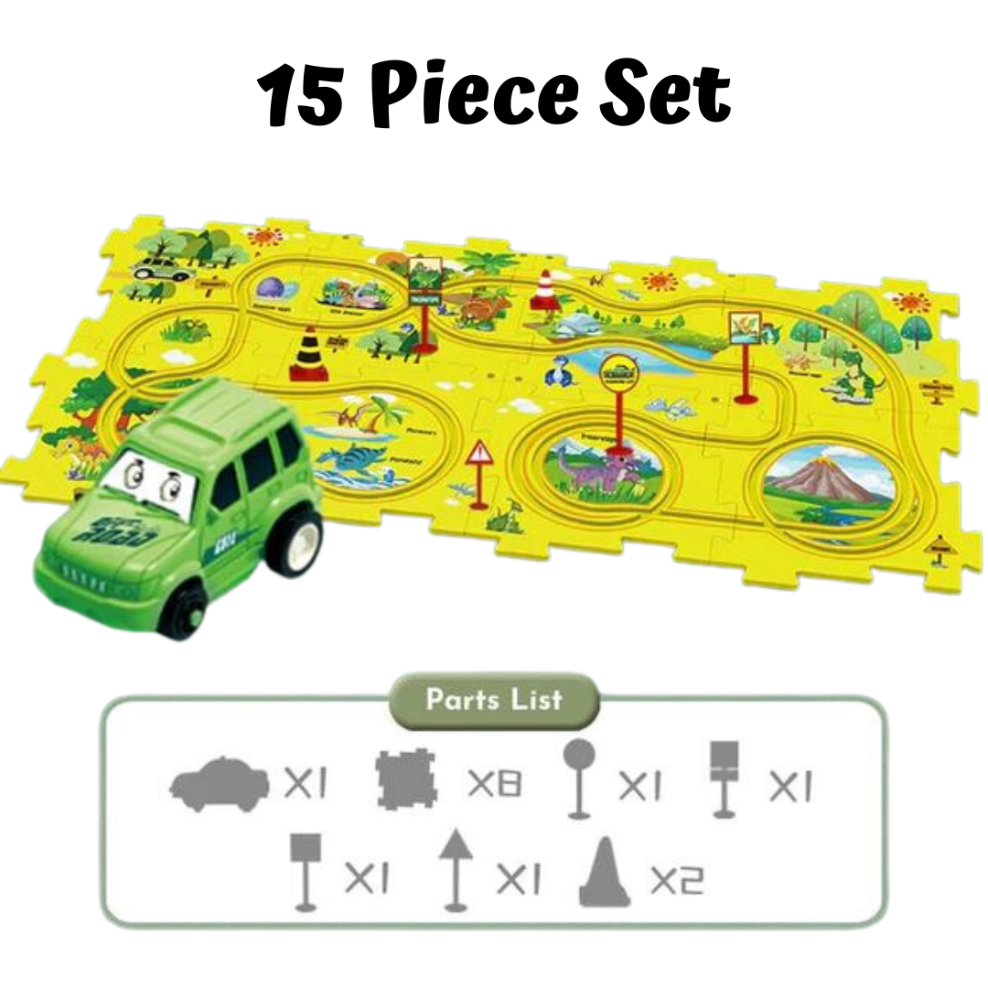 PuzzleRacer Kids Car Track Set