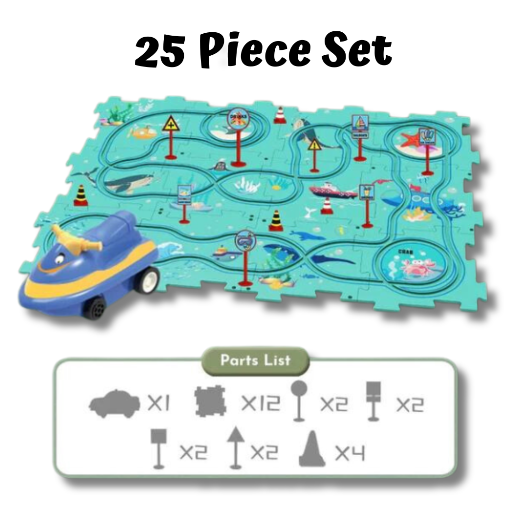 PuzzleRacer Kids Car Track Set