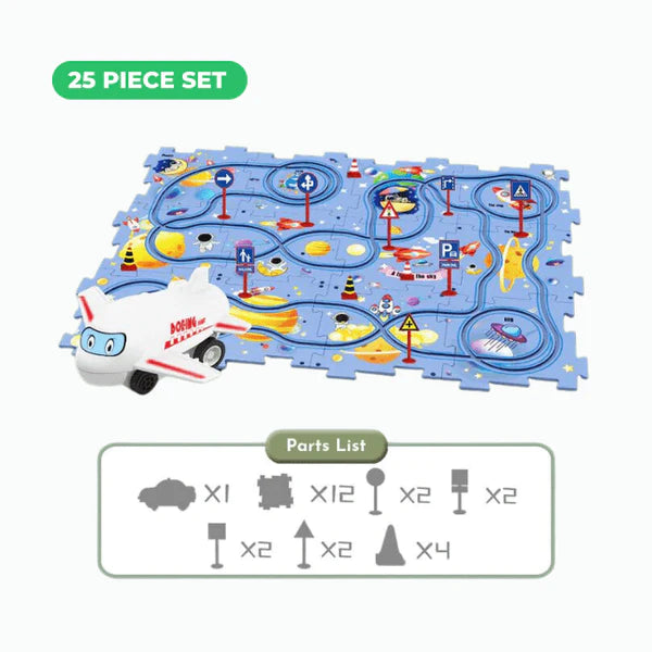 PuzzleRacer Kids Car Track Set