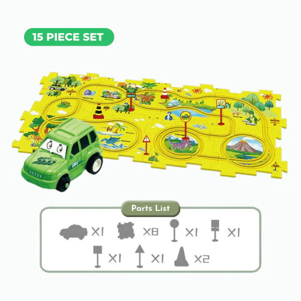 PuzzleRacer Kids Car Track Set