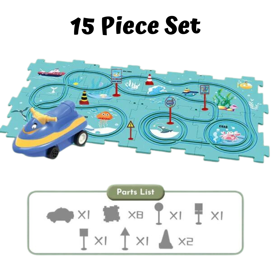 PuzzleRacer Kids Car Track Set