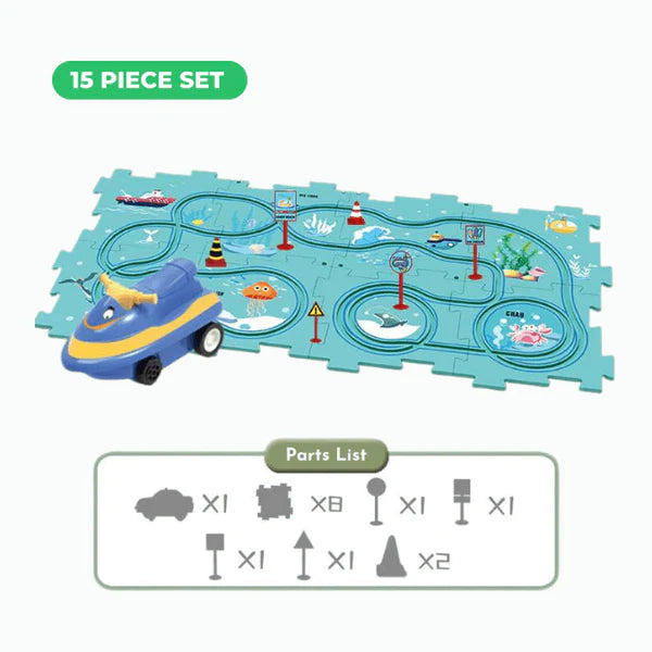 PuzzleRacer Kids Car Track Set