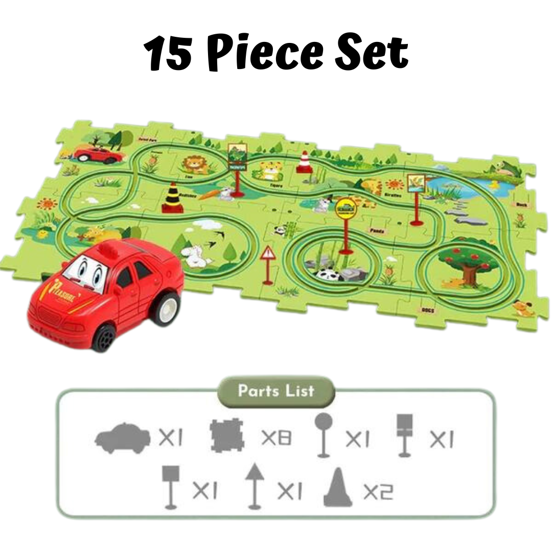 PuzzleRacer Kids Car Track Set