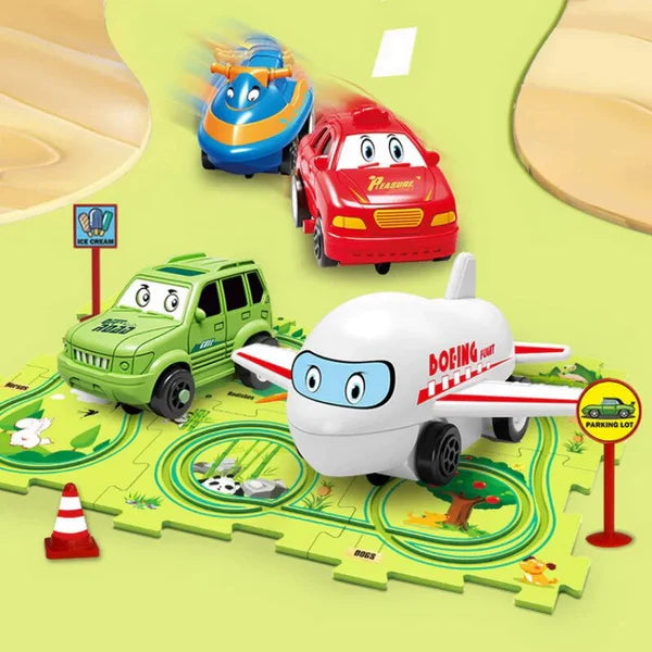 PuzzleRacer Kids Car Track Set