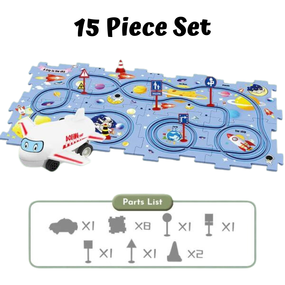 PuzzleRacer Kids Car Track Set