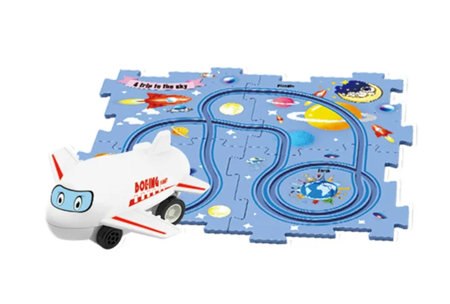 PuzzleRaceway Kids Car Track Set