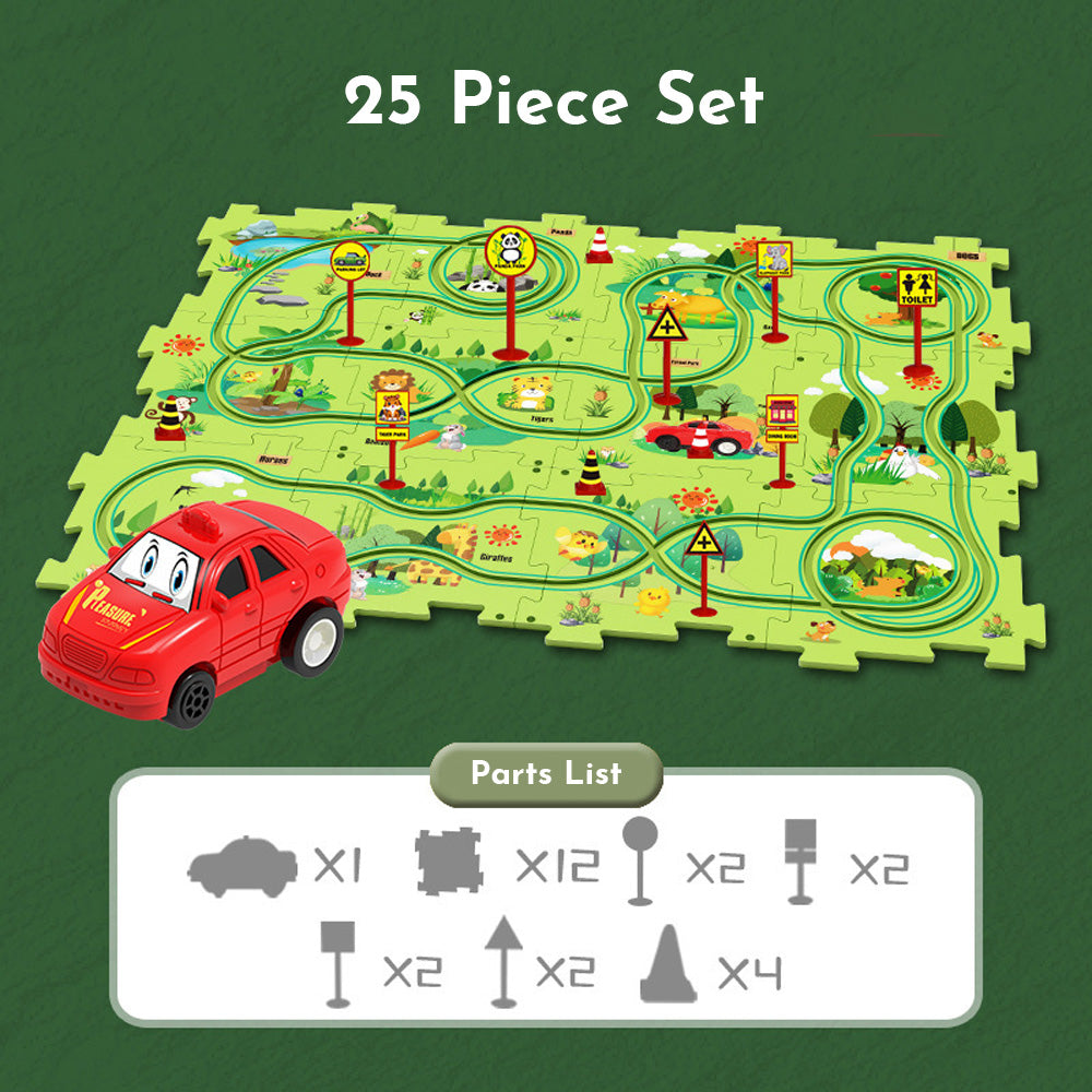 PuzzleRaceway Kids Car Track Set