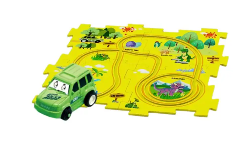 PuzzleRaceway Kids Car Track Set