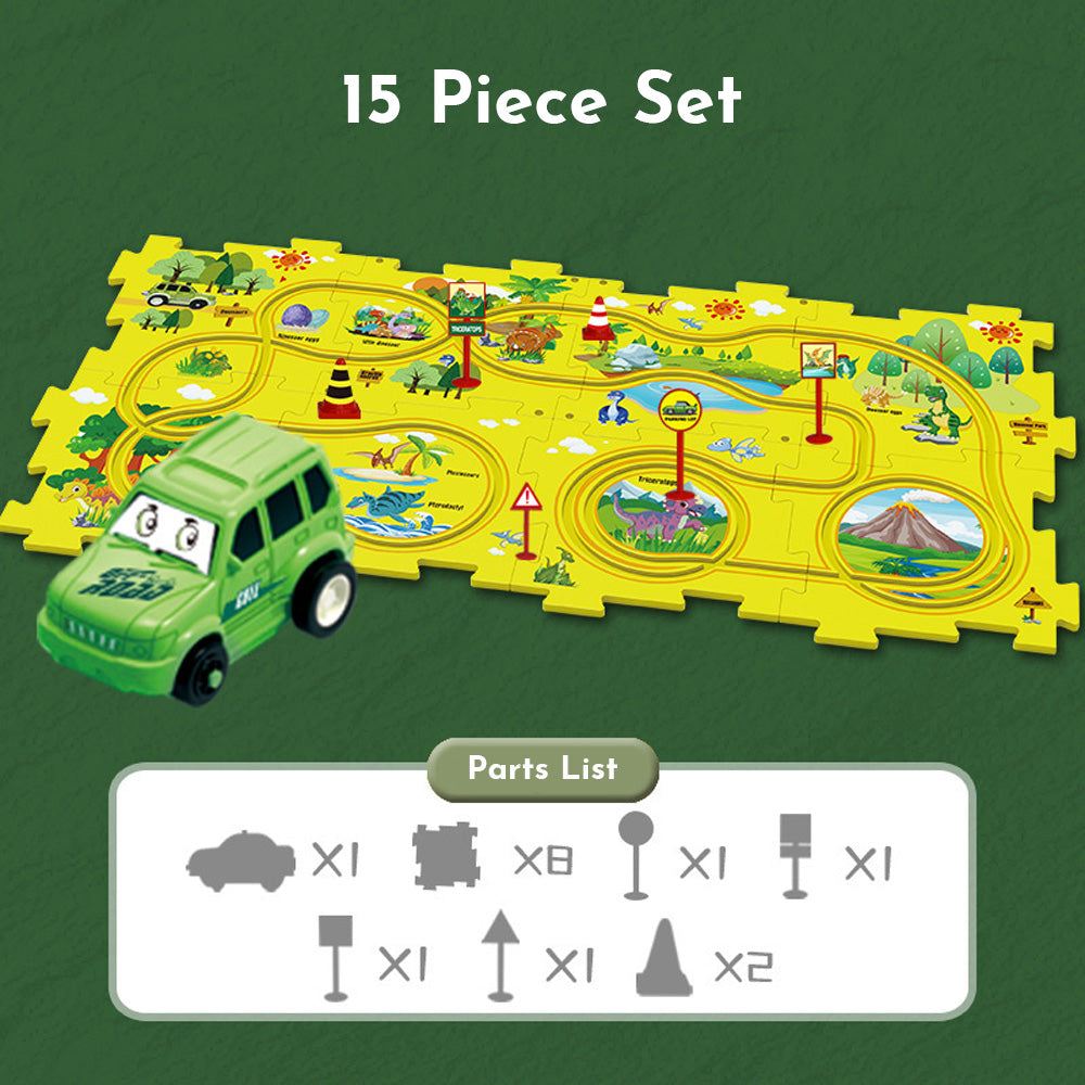 PuzzleRaceway Kids Car Track Set