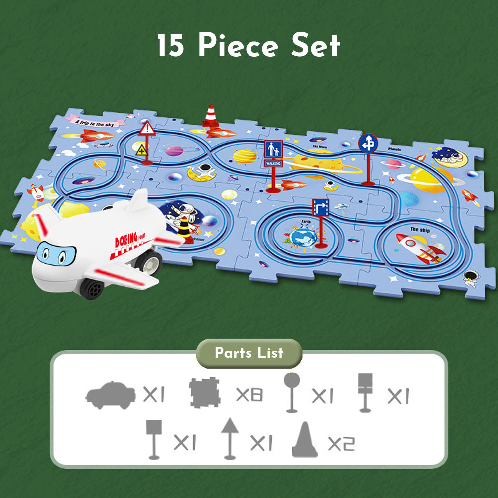 PuzzleRaceway Kids Car Track Set