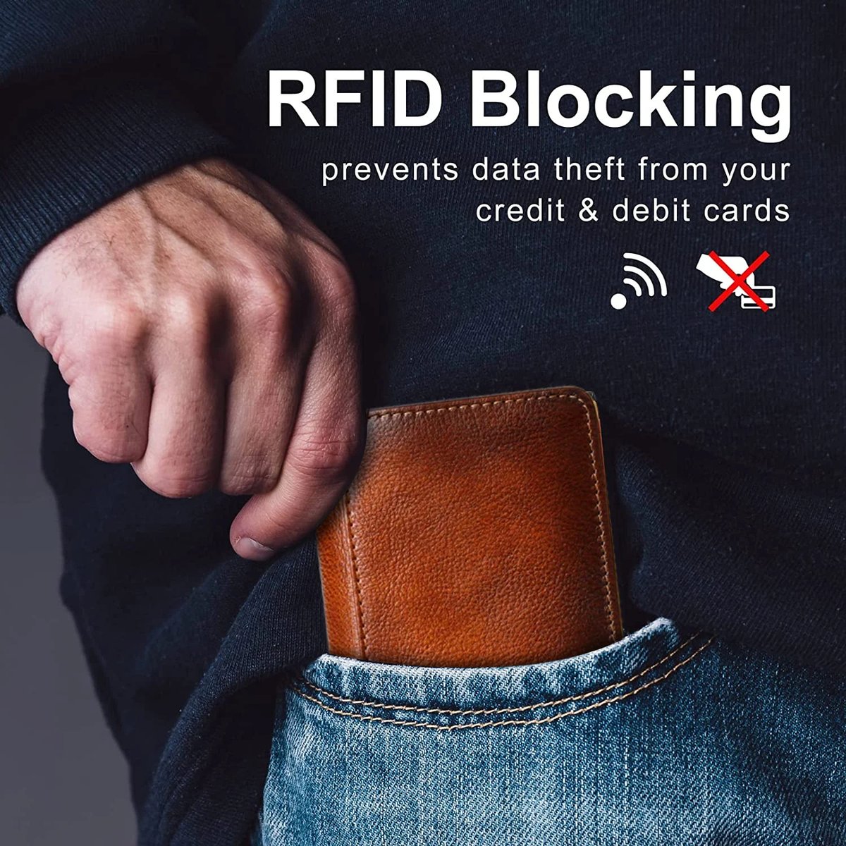 RFID Genuine Leather Wallet for Men