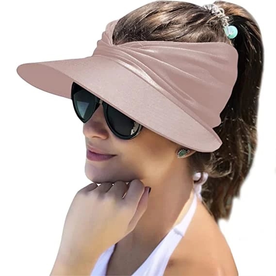 Summer Womens Sun Visor Hat Wide Brim UPF 50+ UV Protection Beach Sport Cap