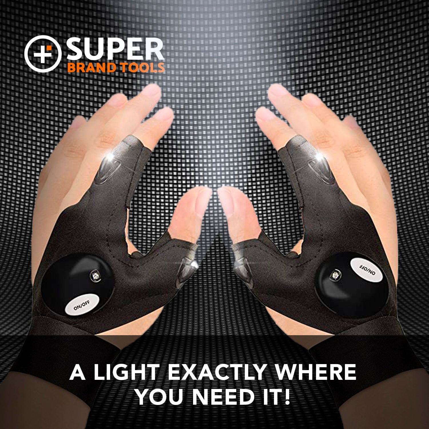 SuperGloves LED Flashlight Gloves - A Light Exactly Where You Need it!