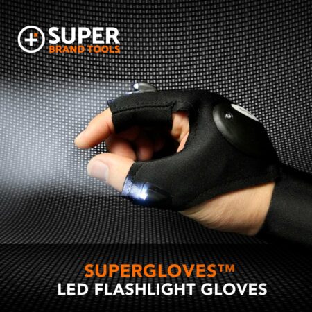 SuperGloves LED Flashlight Gloves - A Light Exactly Where You Need it!