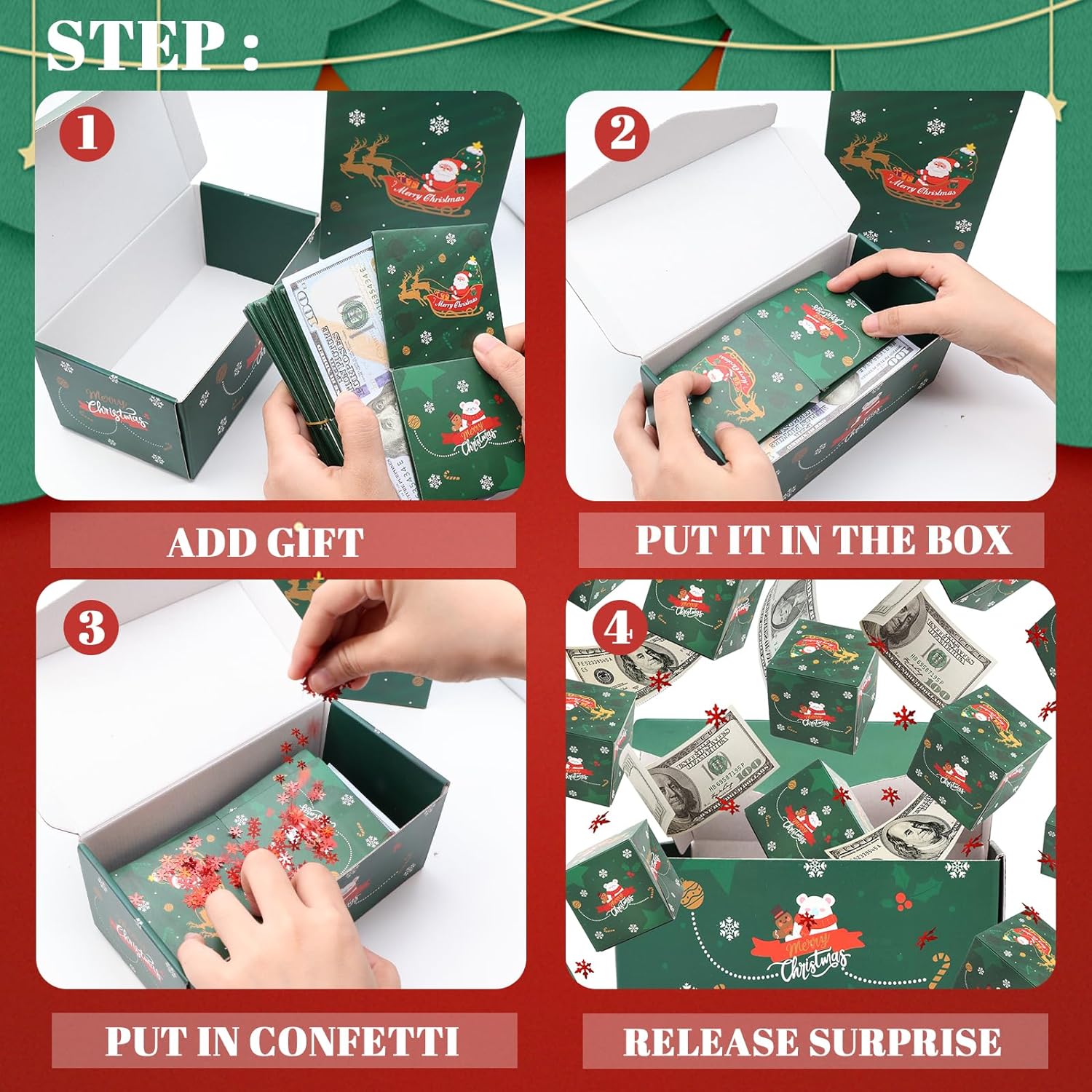 Surprise Gift Box Explosion - 2023 Newly Merry Christmas Surprise Gift