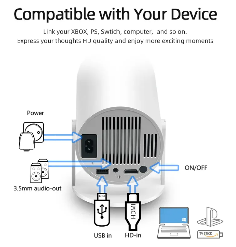 TechShed - SmartTV HD Portable Projector