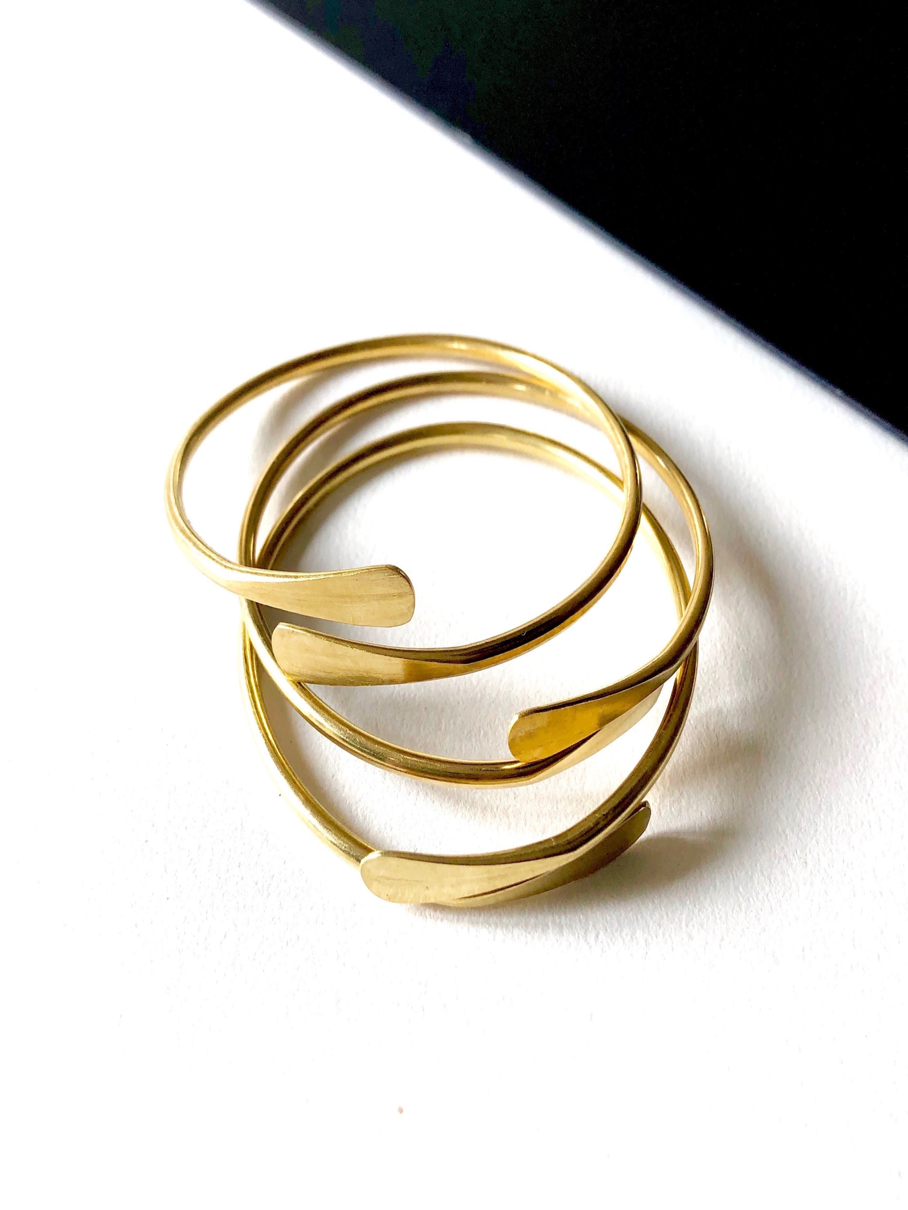 The Coil Brass Bangle (sold in set 3)