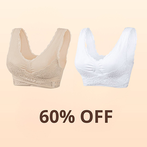 THE LAST DAY SALE OFF - Comfy Corset Bra Front Cross Side Buckle Lace Bras