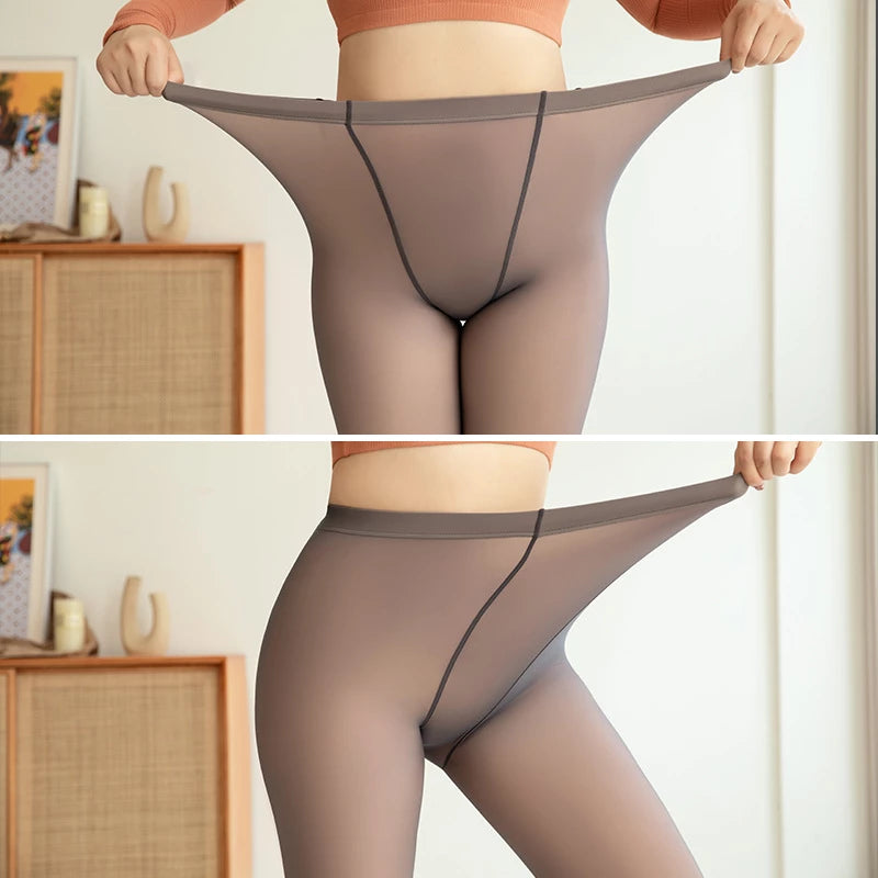 The Original Fake Translucent Fleece Tights - Footed Style