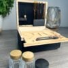 Wood Storage Set With Tray Bamboo Stash Box