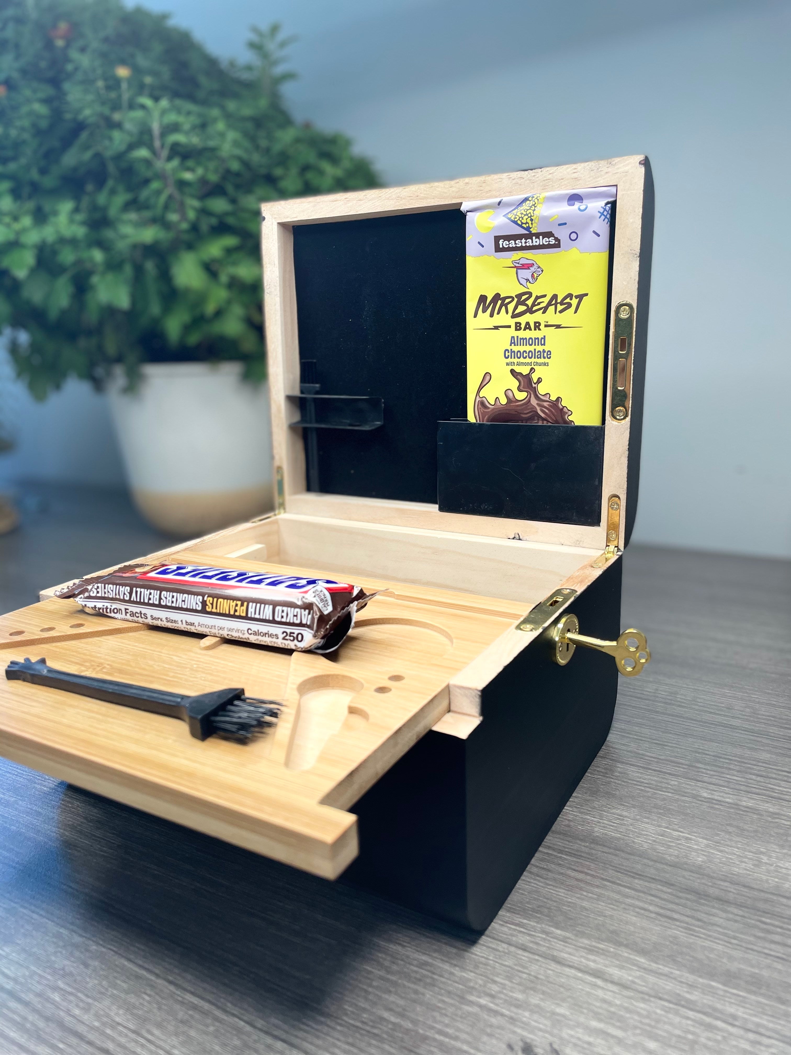 Wood Storage Set With Tray Bamboo Stash Box