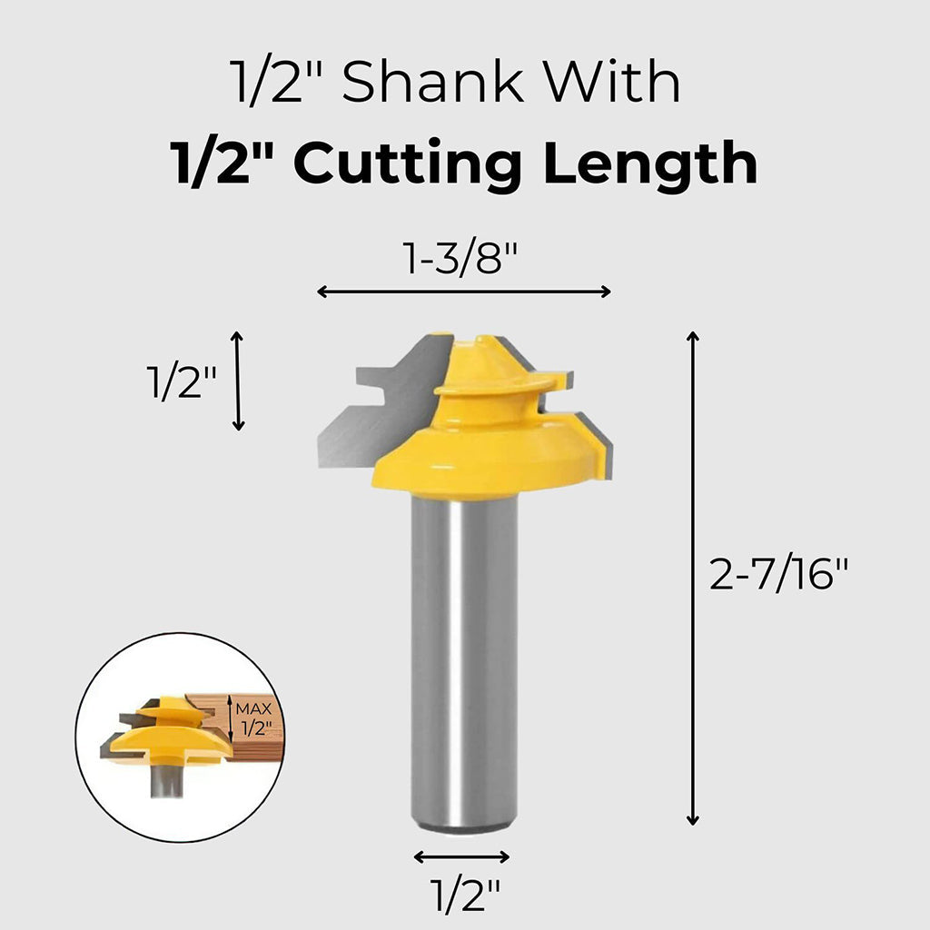 WoodyLock 45Â° Lock Miter Router Bit – 1/2″ Shank