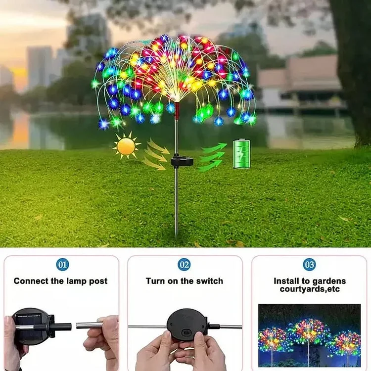 2023 Christmas Hot Sale 80% OFF - Waterproof Solar Garden Fireworks Lamp