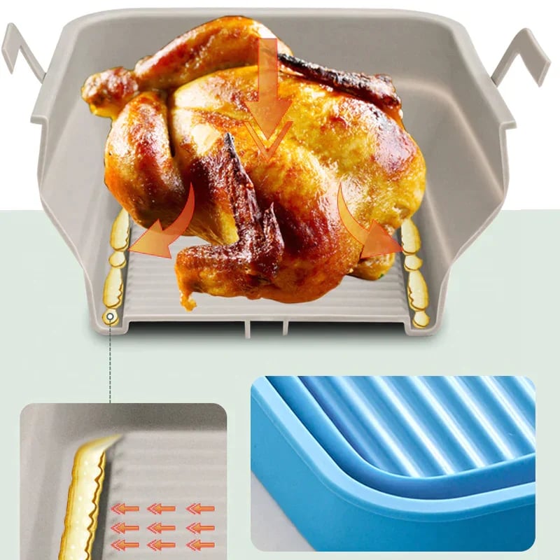 (2023-Christmas Hot Sale) Foldable Air Fryer Silicone Baking Tray