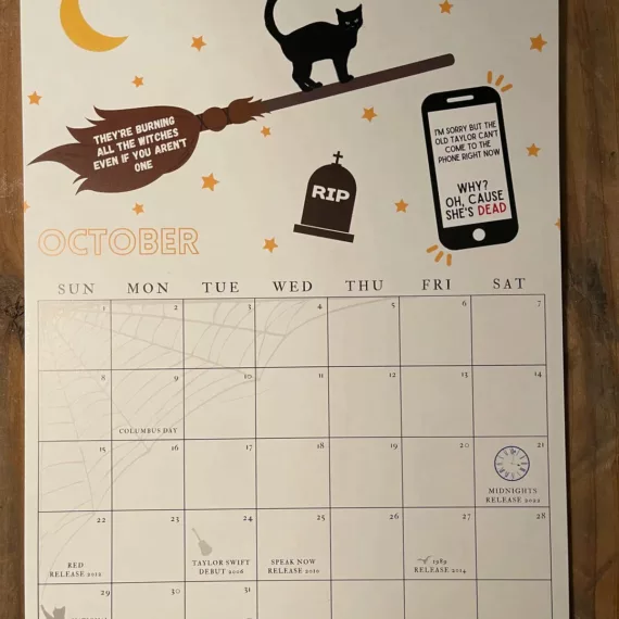 2024 TS Lyrics Calendar Lulunami