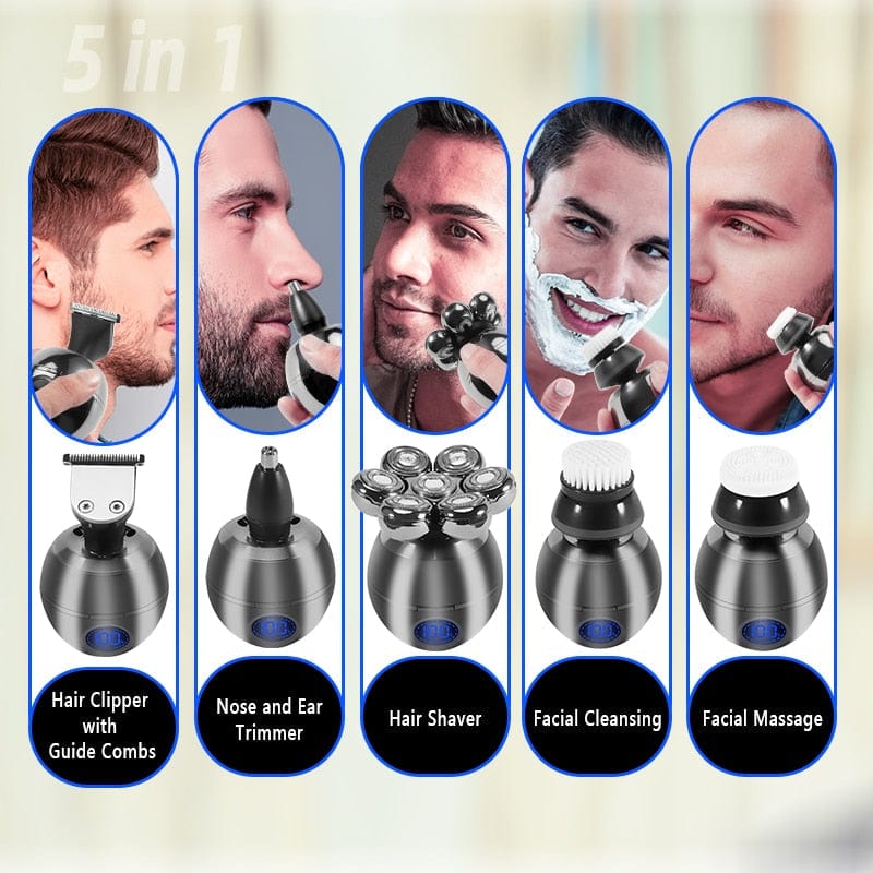 6-In-1 Men's Electric Head Shaver Razor