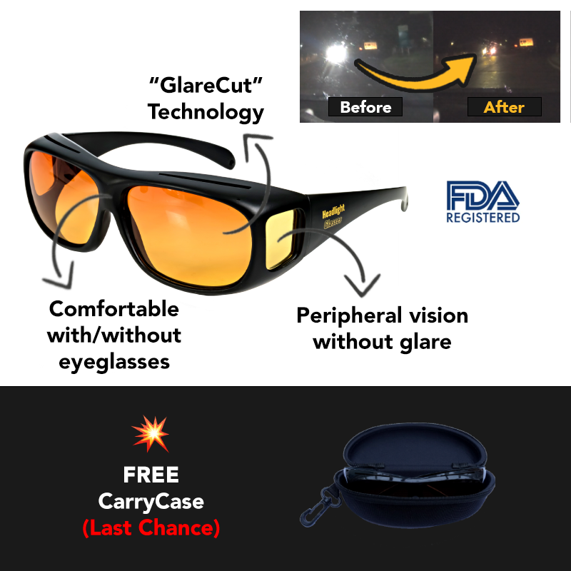 BLACK FIRDAY 60% OFF - Headlight Glasses with "GlareCut" Technology (Drive Safely at Night)