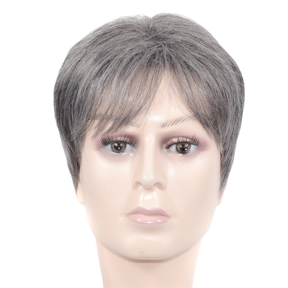 Business Natural And Realistic Full Wig For Medium-elderly Men