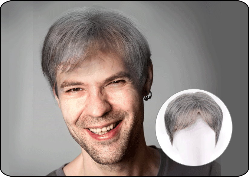 Business Natural And Realistic Full Wig For Medium-elderly Men