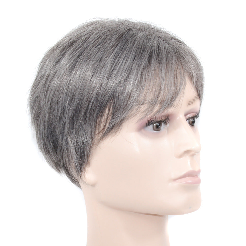 Business Natural And Realistic Full Wig For Medium-elderly Men