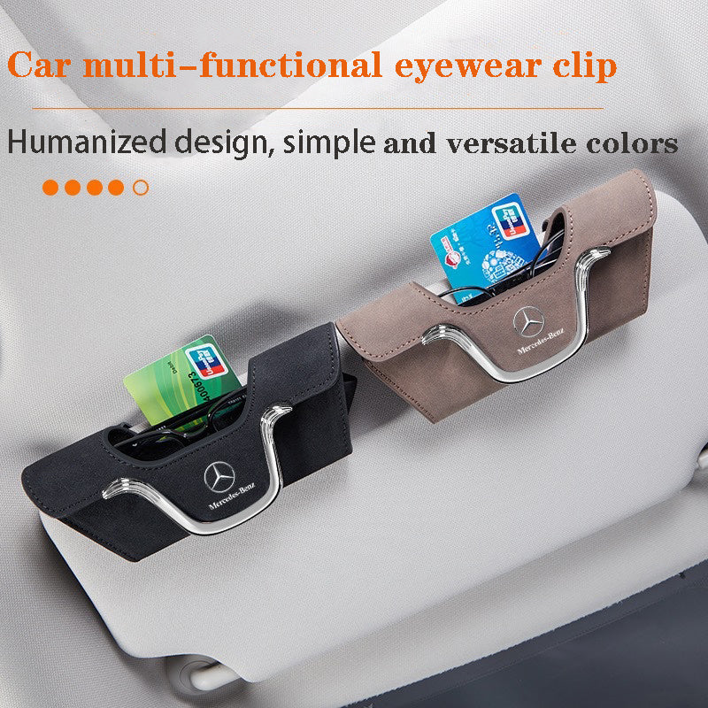 Car Multi-Functional High-Grade Leather Glasses Holder