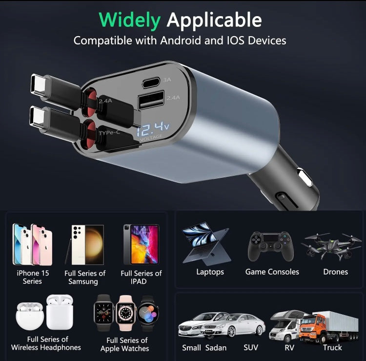 Car Retractable Phone Charger