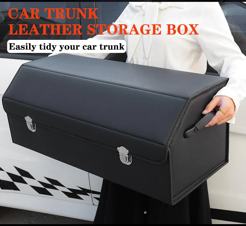 Car Trunk Leather Storage Box