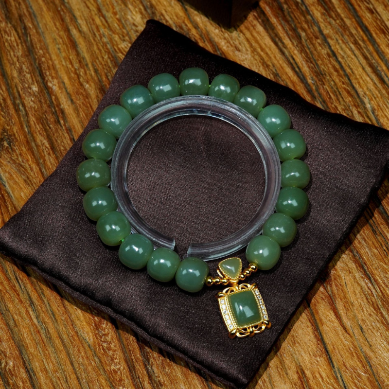 Charm - Confident - Natural Emerald Jade stone bracelet