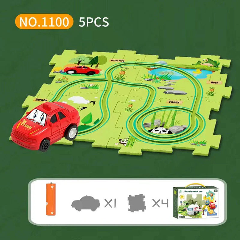 Children's Educational Puzzle Track Car Play Set